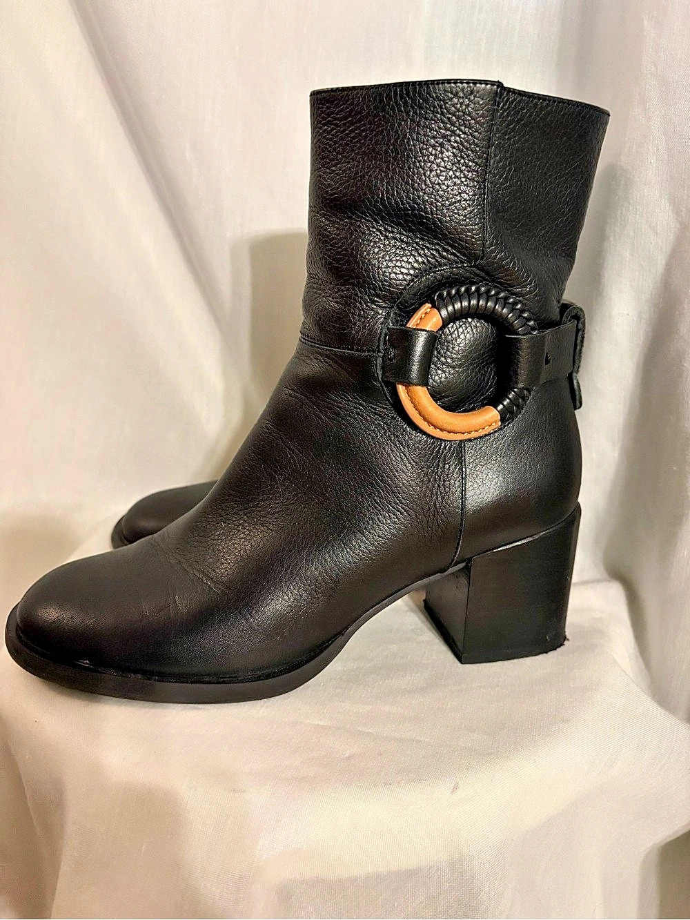 Gentle Souls Holi Leather Black Heeled Boots US 8 - Picture 2 of 11